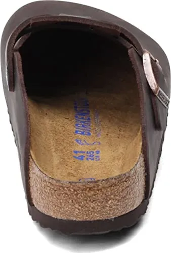 0860131 BIRKENSTOCK BOSTON OILED LEATHER UNISEX LOAFERS SIZE 5M/7W - HABANA - Like New