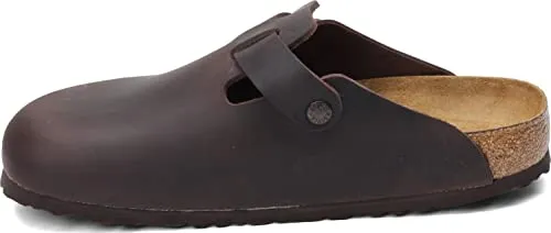 0860131 BIRKENSTOCK BOSTON OILED LEATHER UNISEX LOAFERS SIZE 5M/7W - HABANA - Like New