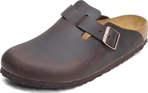 0860131 BIRKENSTOCK BOSTON OILED LEATHER UNISEX LOAFERS SIZE 5M/7W - HABANA - Like New