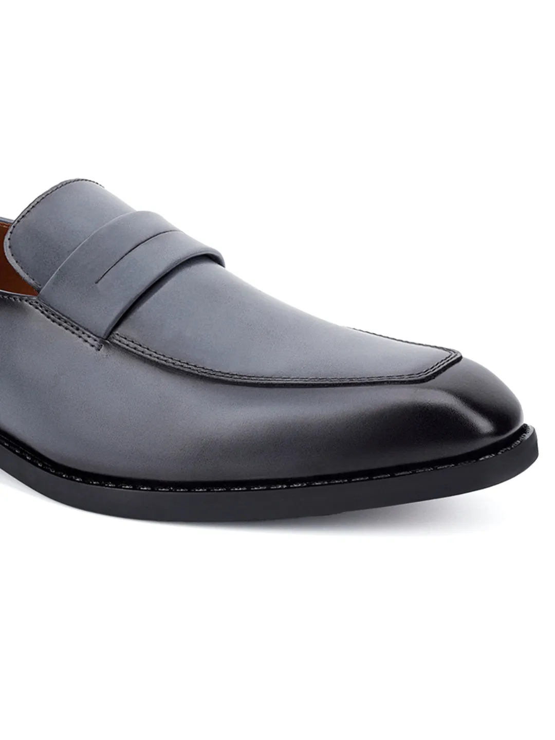 Ash Grey Handcrafted Dual Tone Moccasins Slipon