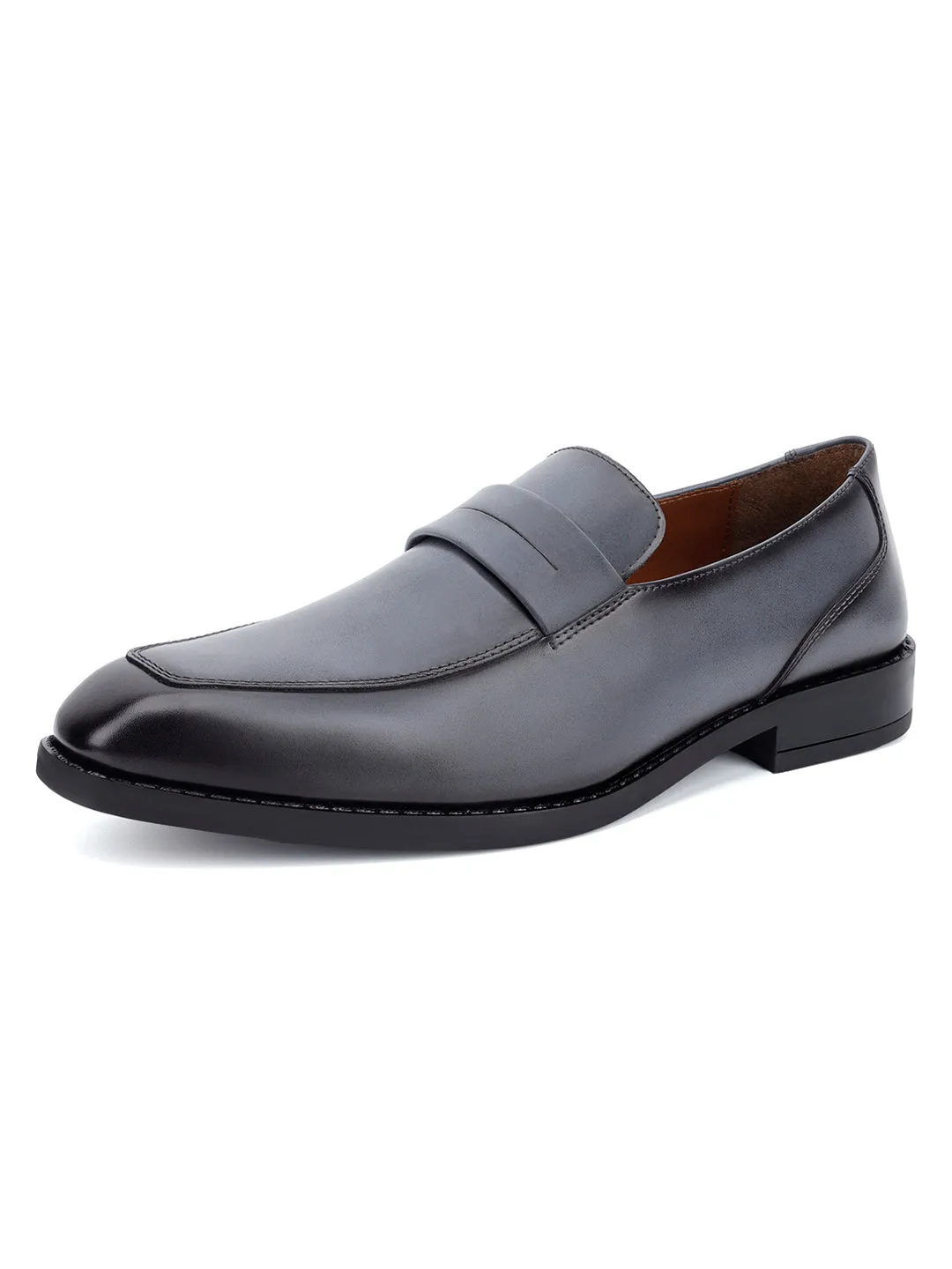 Ash Grey Handcrafted Dual Tone Moccasins Slipon