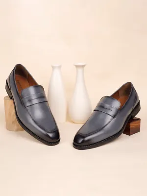 Ash Grey Handcrafted Dual Tone Moccasins Slipon