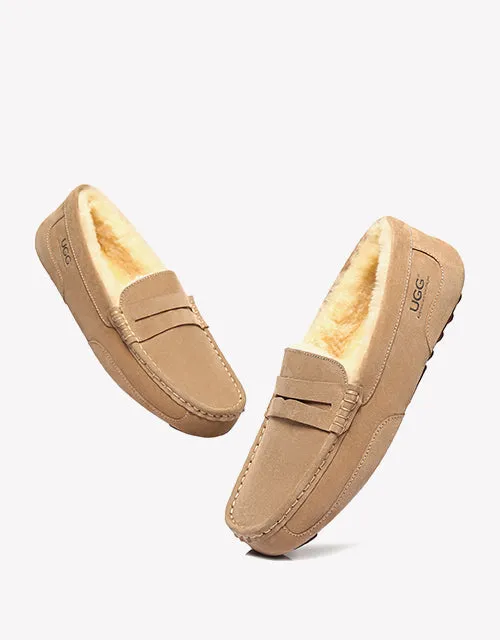 Australian Shepherd UGG Fashion Men Wool Moccasin