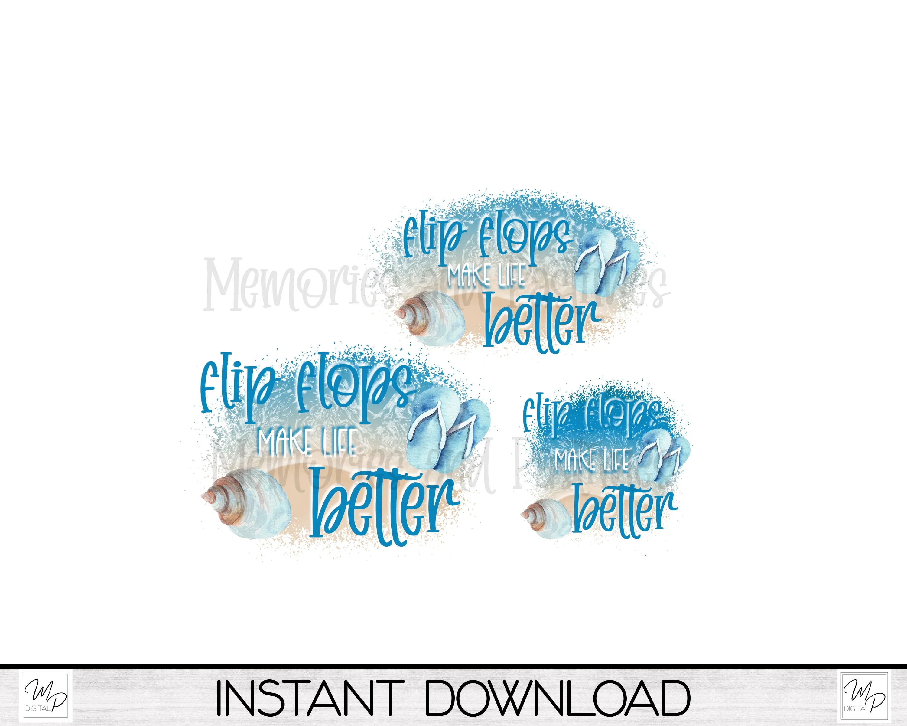 Beach Hat Patch PNG Design for Sublimation, Flip Flops Make Like Better, Digital Download