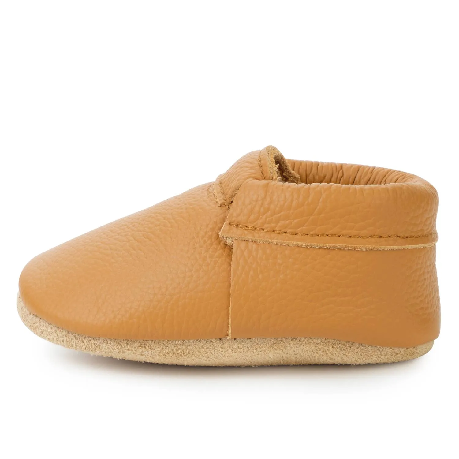 BirdRock Baby - Fringeless Baby Moccasins - Leather Baby Shoes (Gingersnap)