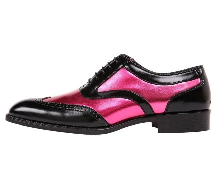 Bolano Lawson Fuchsia Men’s Two Tone Lace Up Oxford Shoe