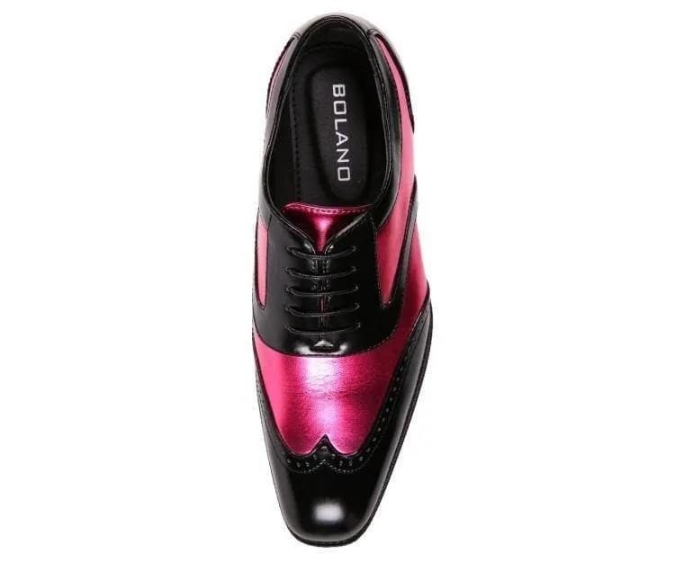 Bolano Lawson Fuchsia Men’s Two Tone Lace Up Oxford Shoe