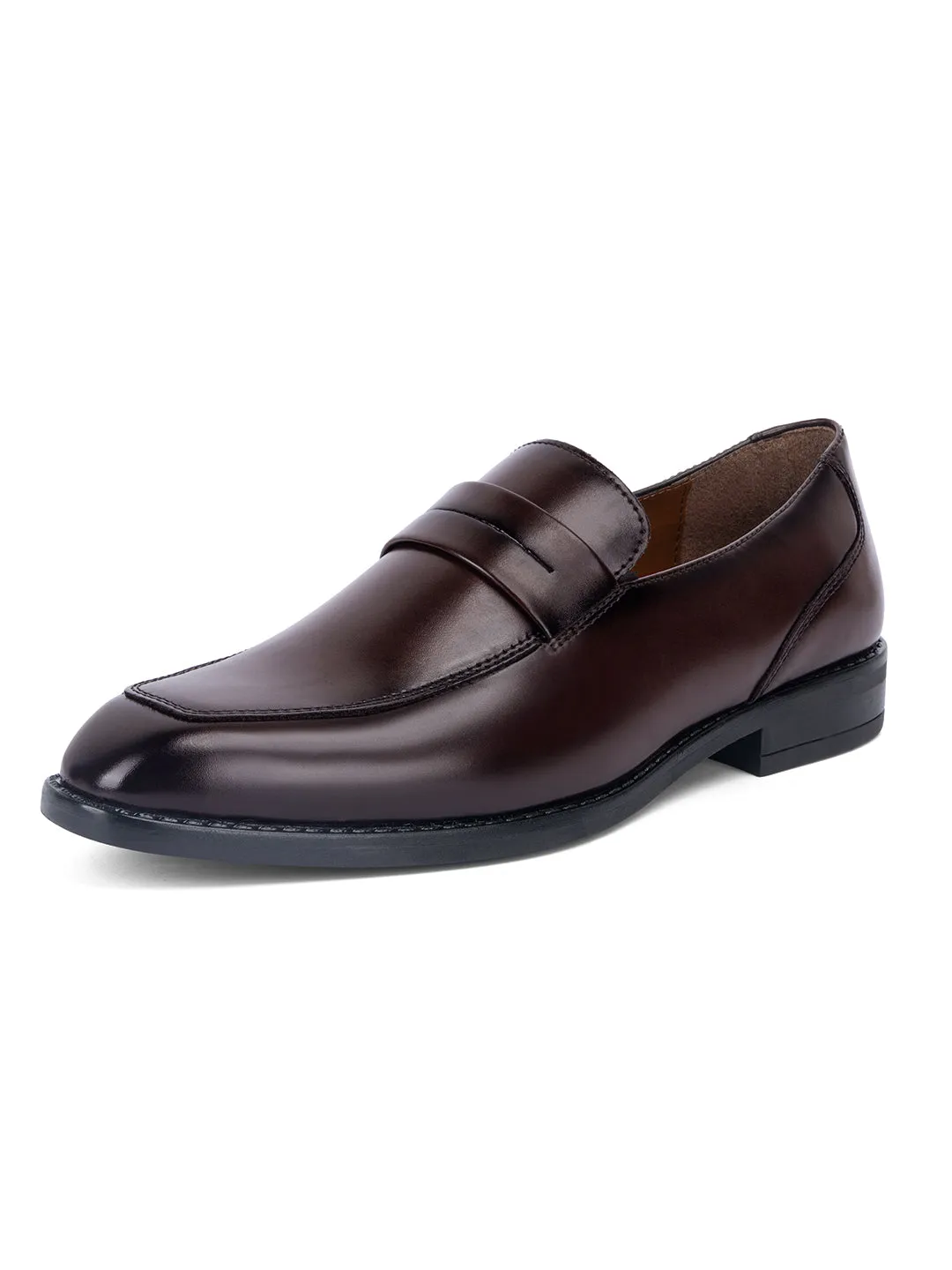 Brunette Brown Handcrafted Dual Tone Moccasins Slipons