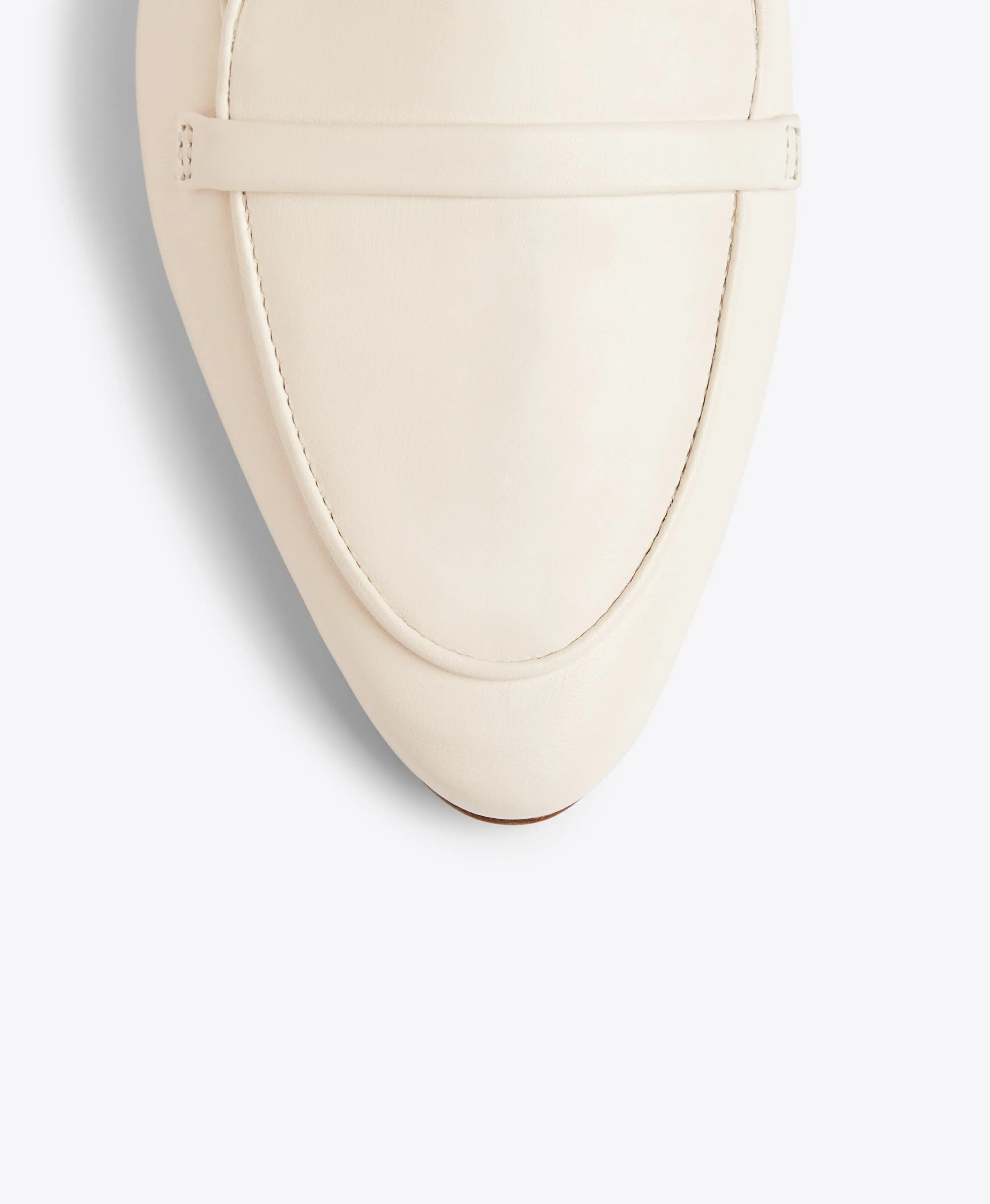 Bruni Cream Leather Loafers