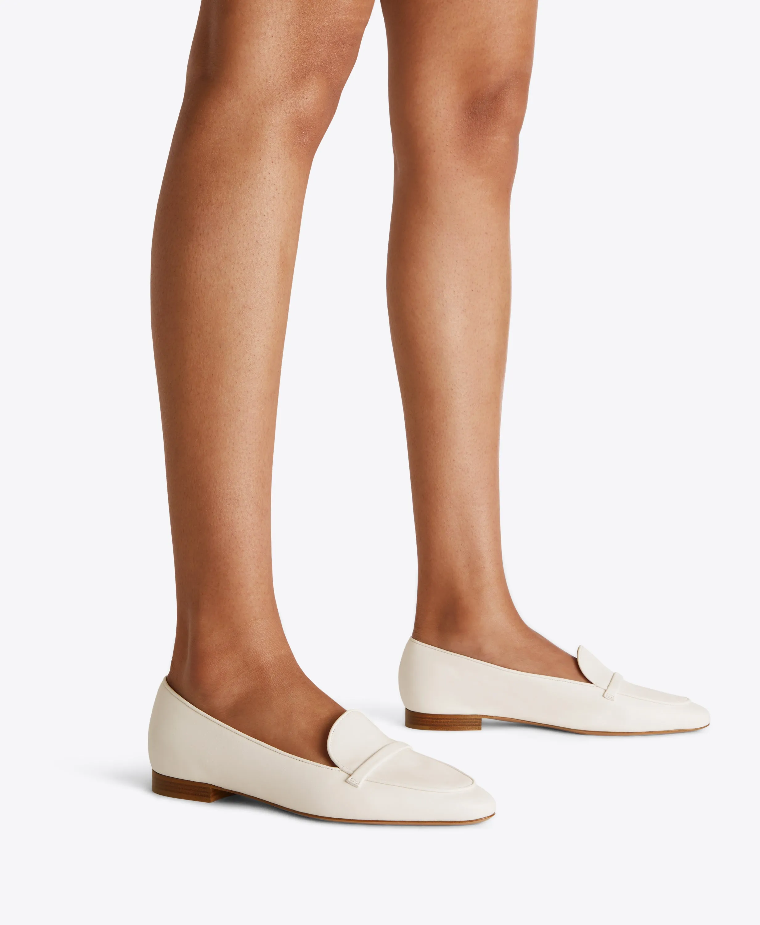 Bruni Cream Leather Loafers