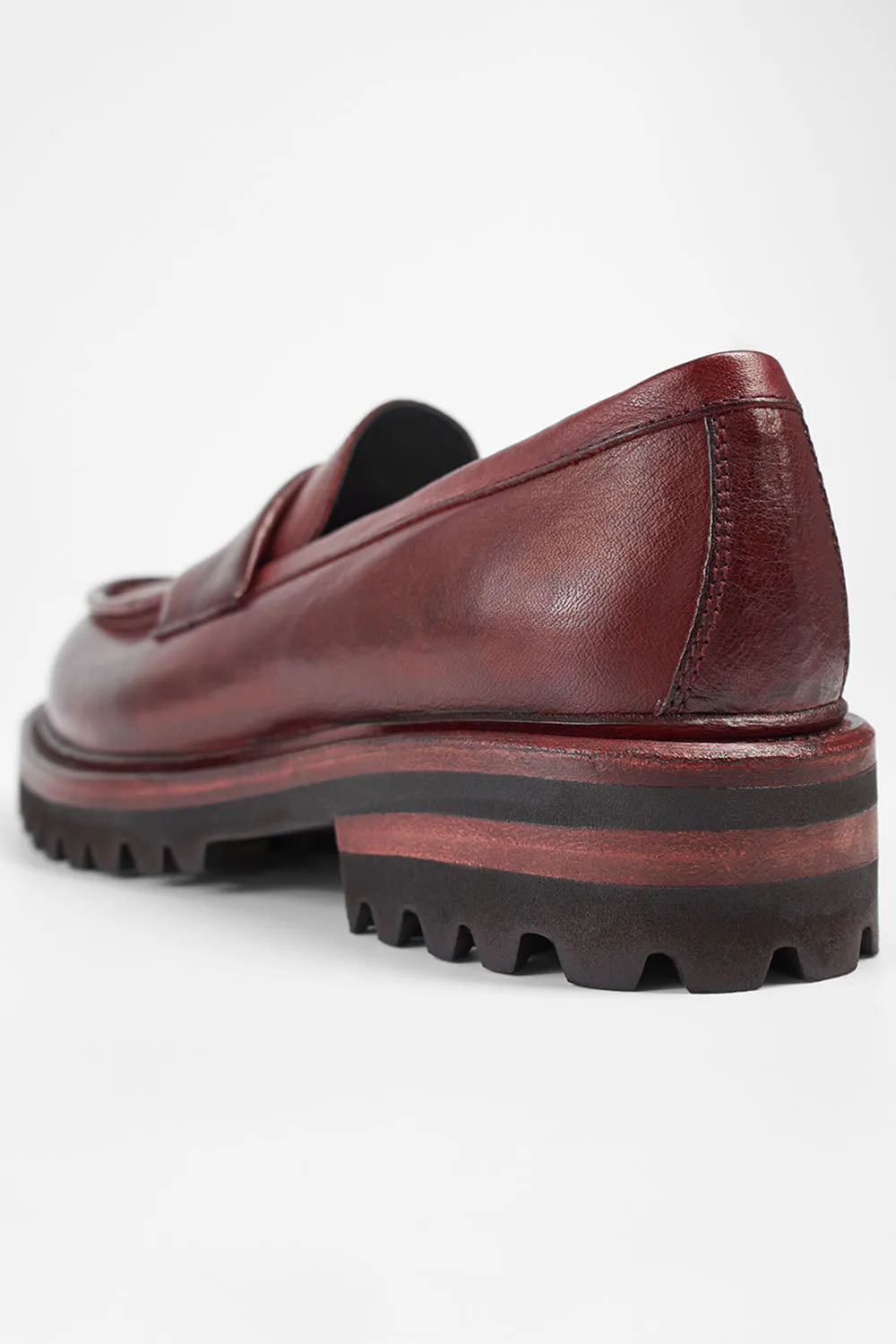 CAMDEN red-berry slip on shoes.