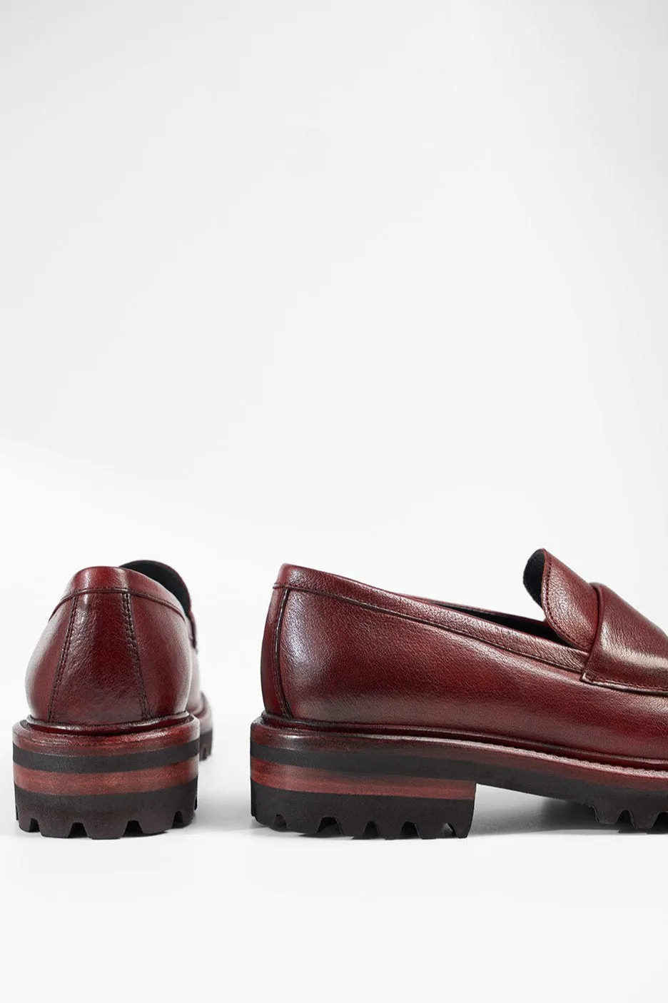 CAMDEN red-berry slip on shoes.