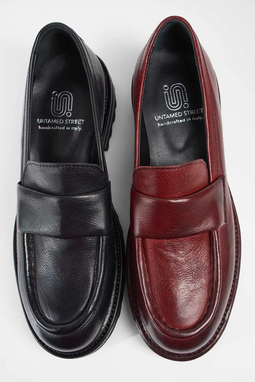 CAMDEN red-berry slip on shoes.