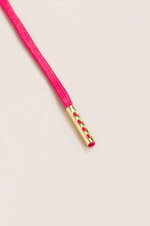 Cerise Pink | Flat Waxed Shoelaces