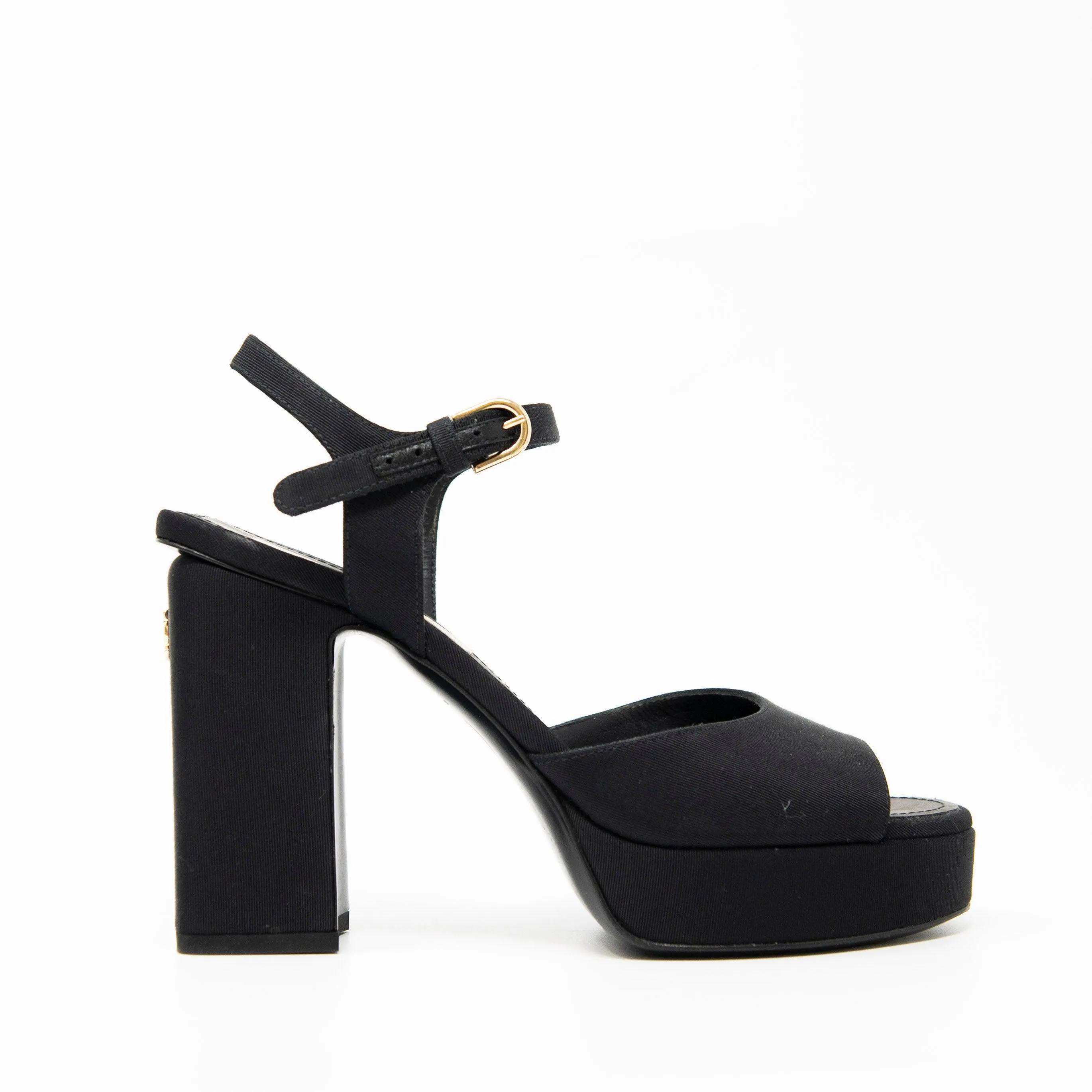 Chanel Black 22S Runway CC Platform Sandals 36.5