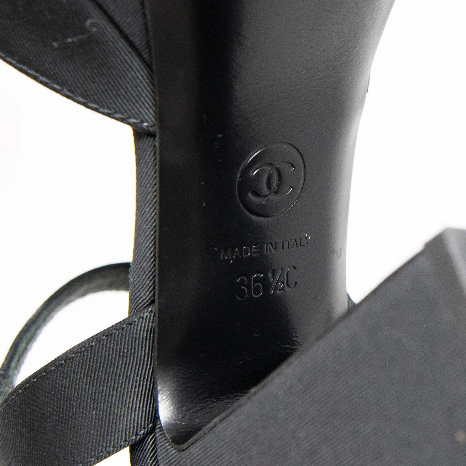 Chanel Black 22S Runway CC Platform Sandals 36.5