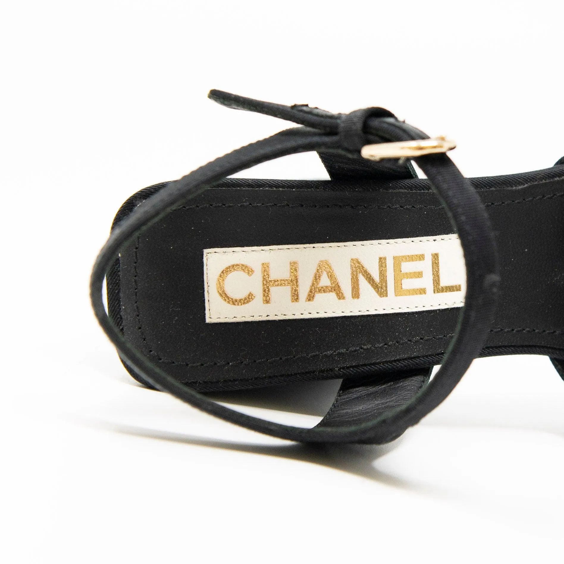 Chanel Black 22S Runway CC Platform Sandals 36.5
