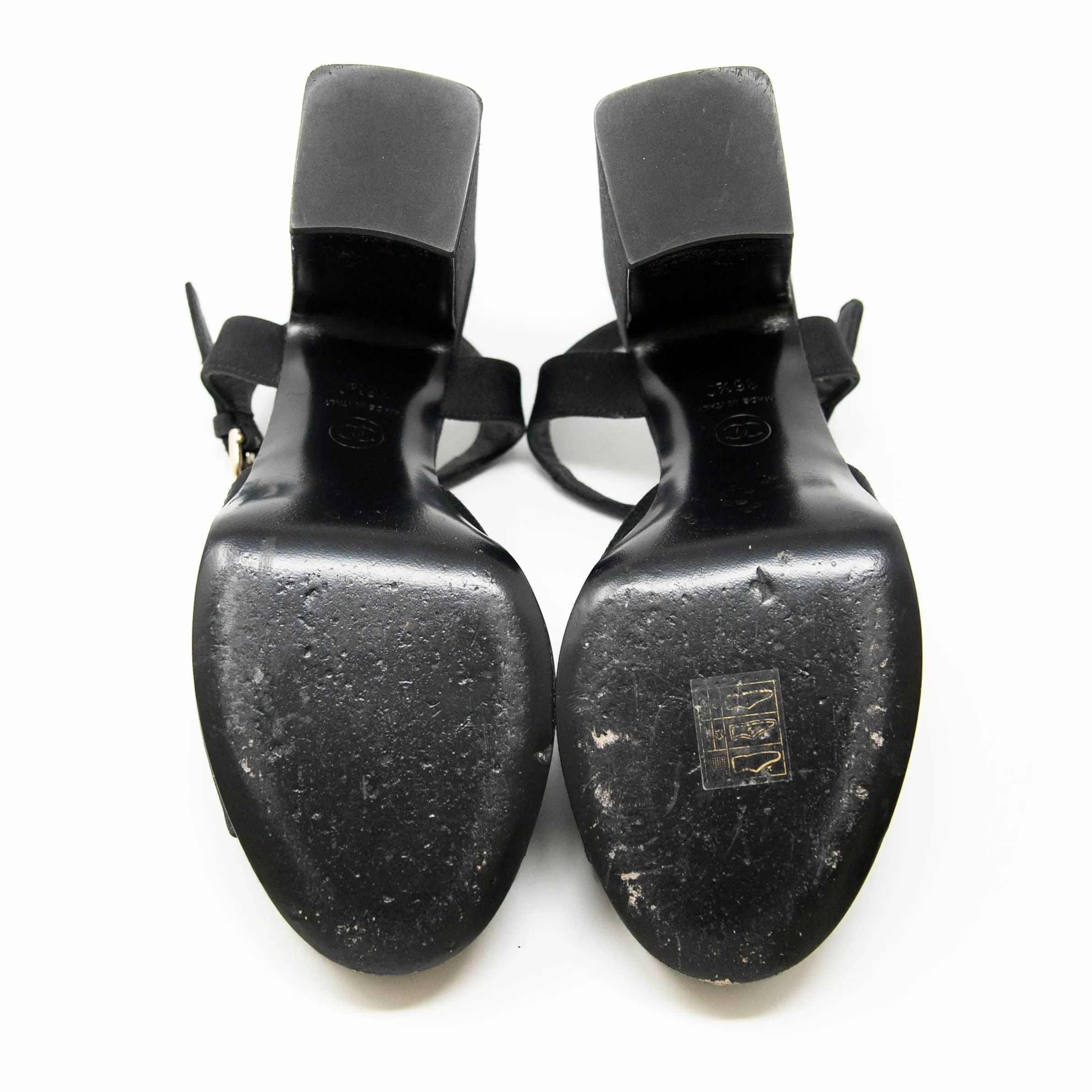 Chanel Black 22S Runway CC Platform Sandals 36.5