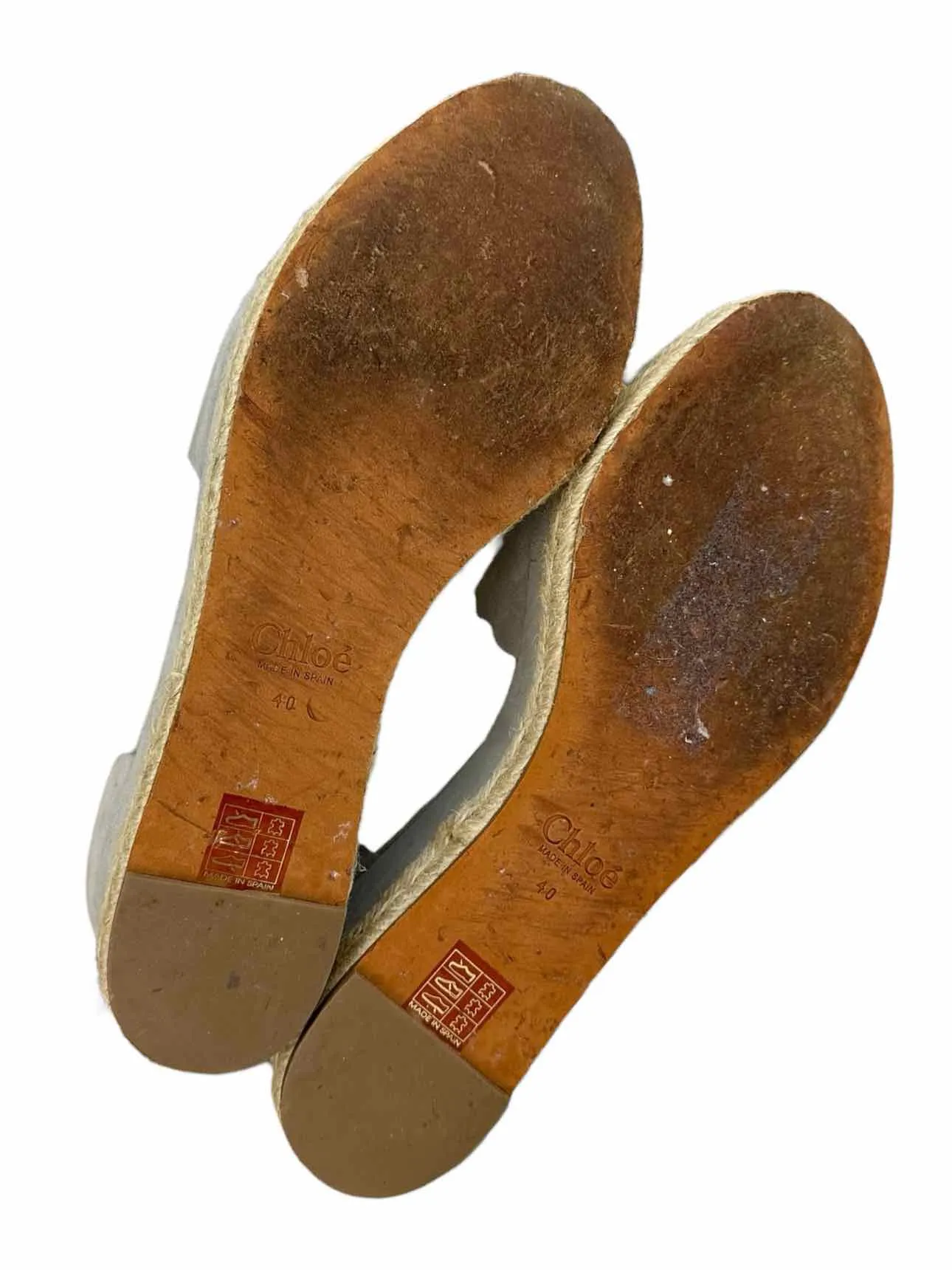 Chloe Gray Suede LAUREN Espadrille Sandals Size 40