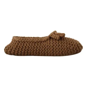 Dolce & Gabbana Elegant Wool Knit Ballerina Flats in Brown