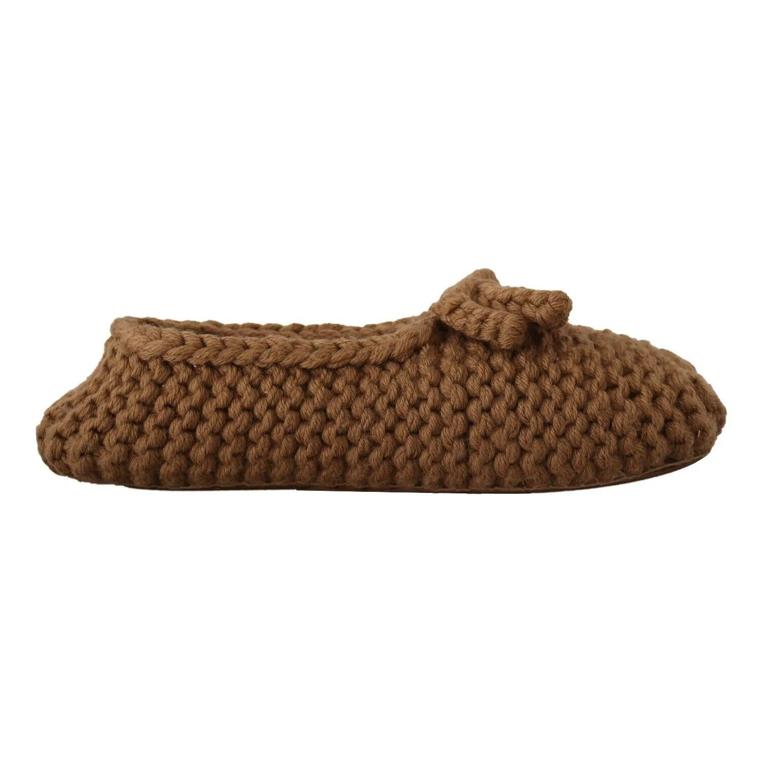 Dolce & Gabbana Elegant Wool Knit Ballerina Flats in Brown