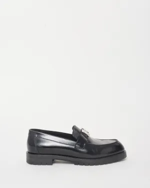 Hermès Black Leather Faubourg Loafers - 38