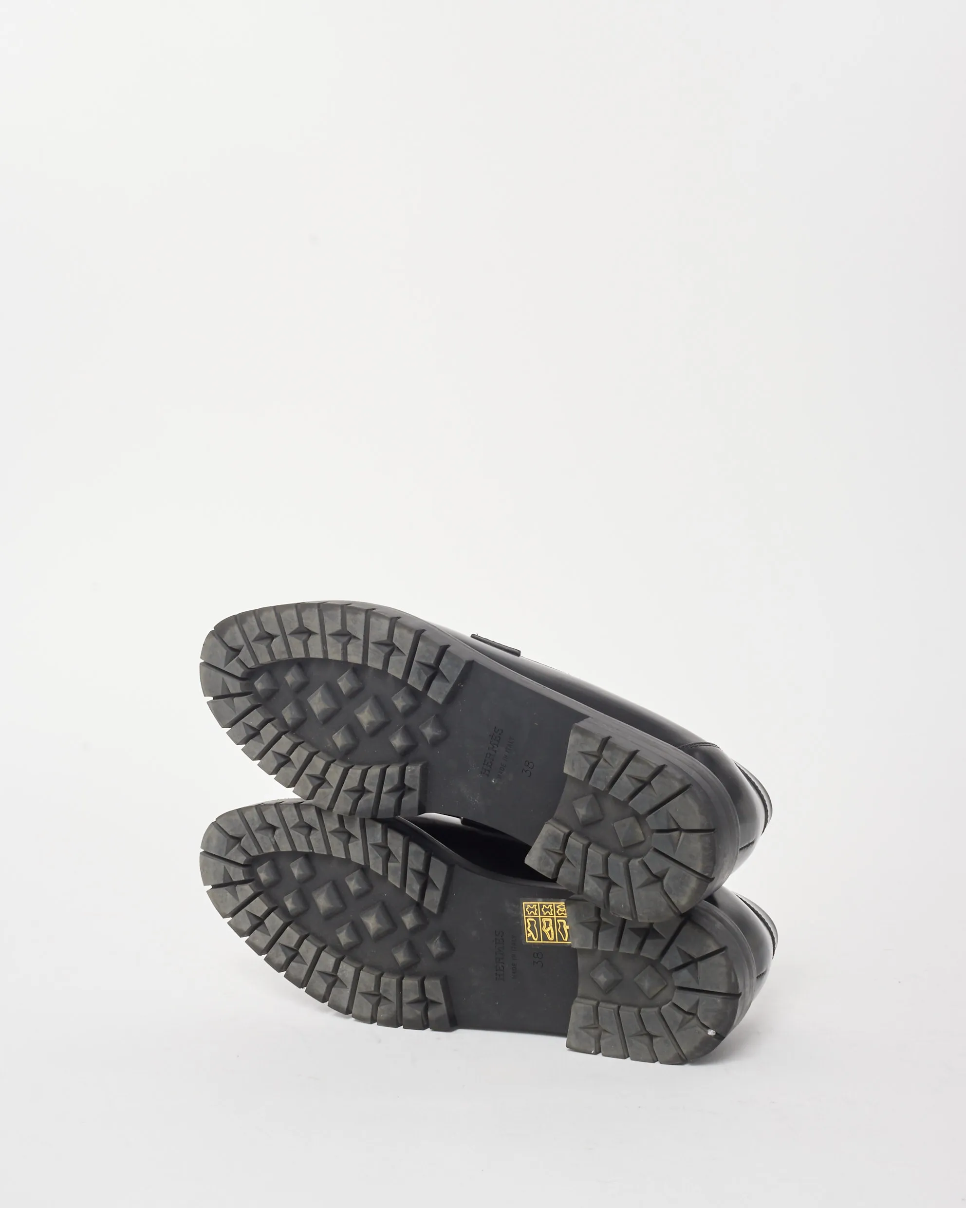 Hermès Black Leather Faubourg Loafers - 38