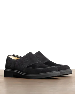 Horsehair Vamp Slip-On Shoes - Black
