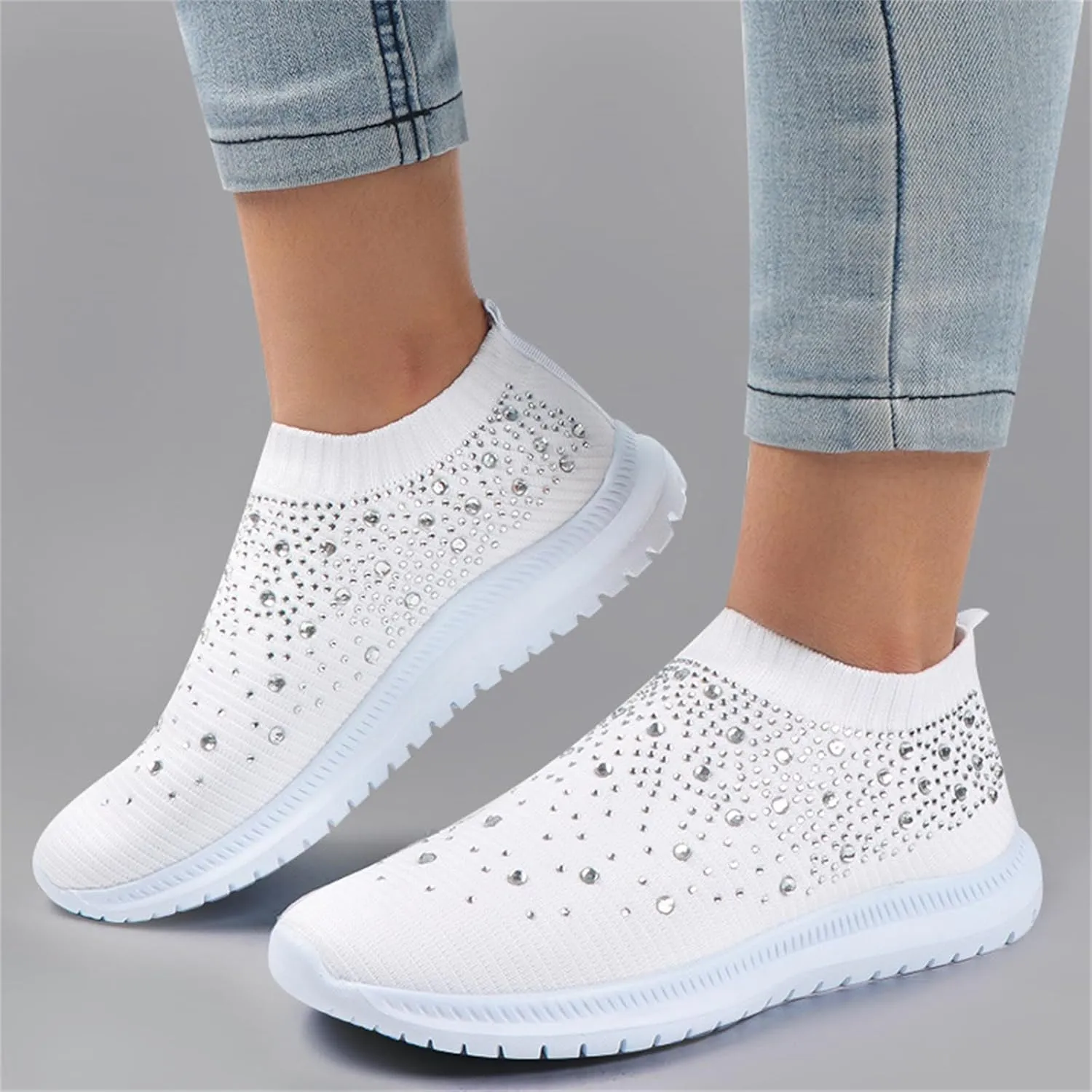 Ladmiple Shoes For Women Sneakers Slip On Walking Shoes Lightweight Running Jogging Sneakers Non Slip Gym Tennis Shoes