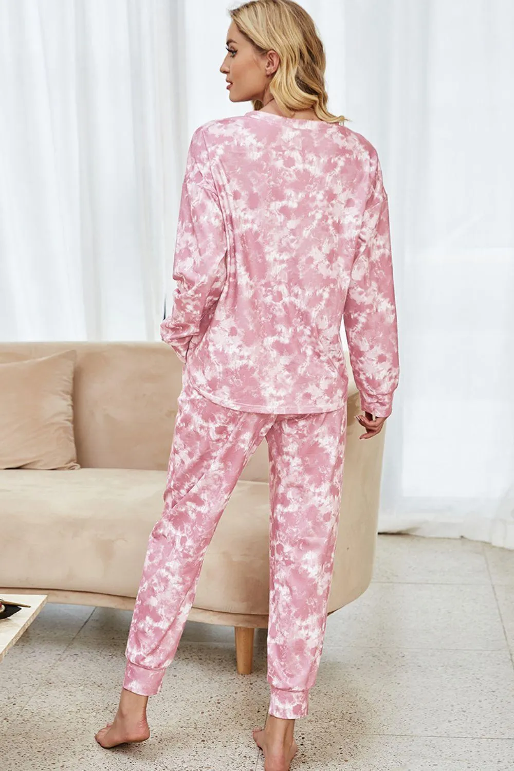 Long Sleeve Top And Joggers Tie Dye Lounge Set