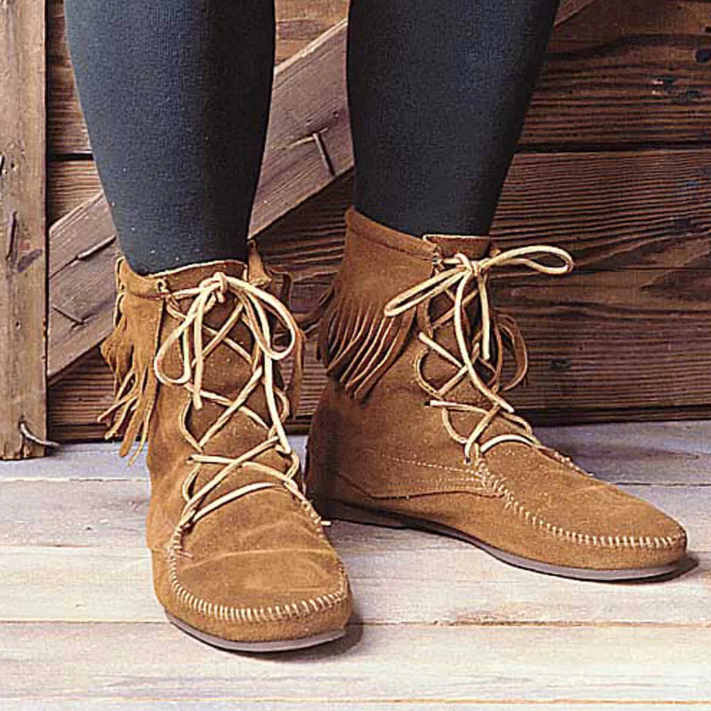 Low Boots with Fringe