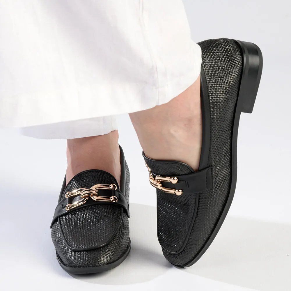 Madison Phoenix - Metal Trim Loafer - Black