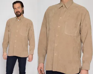 Medium 80s Tan Ultrasuede Shirt