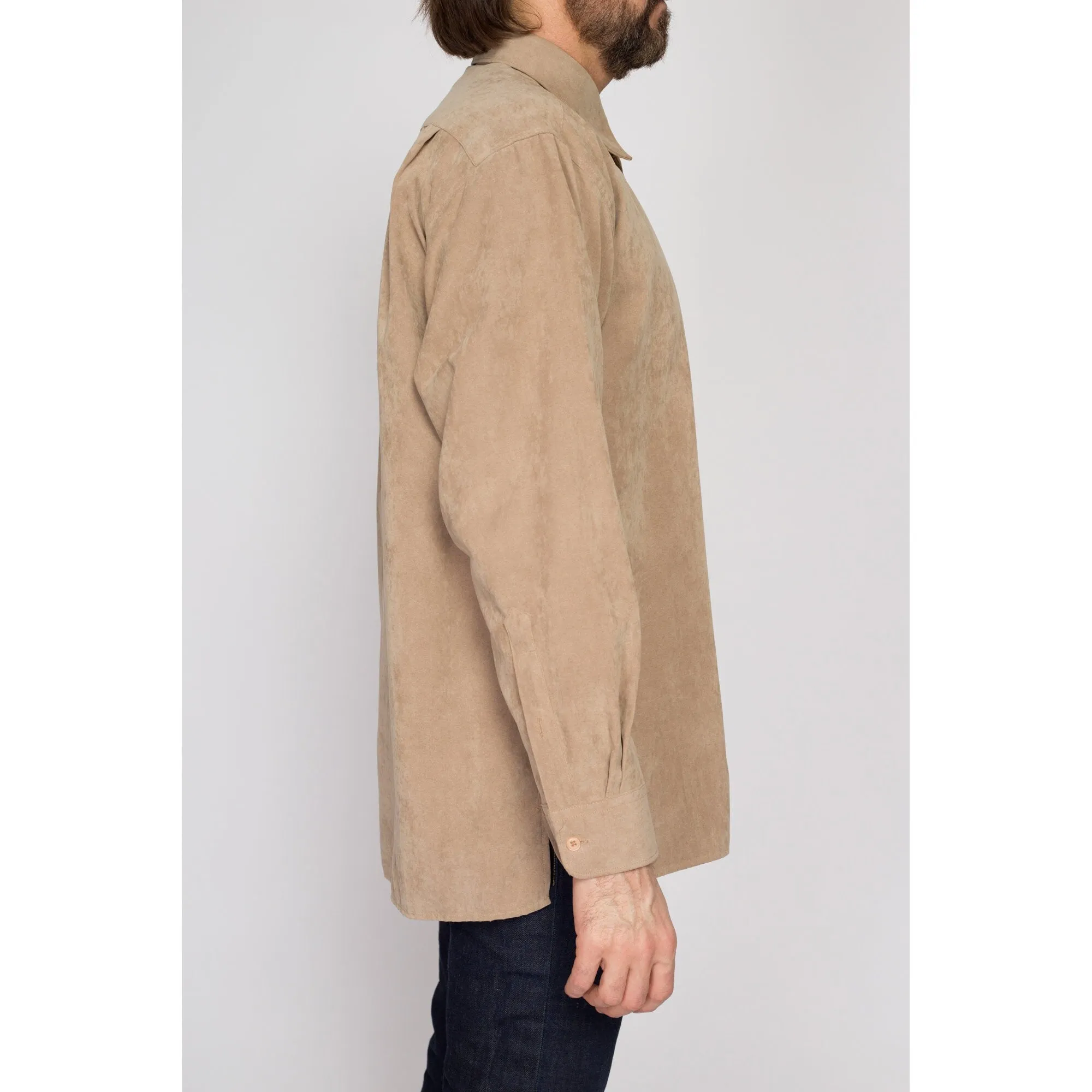 Medium 80s Tan Ultrasuede Shirt