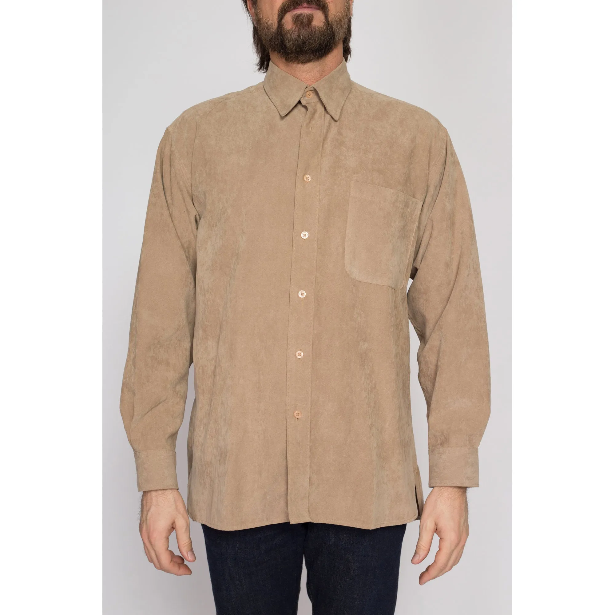 Medium 80s Tan Ultrasuede Shirt