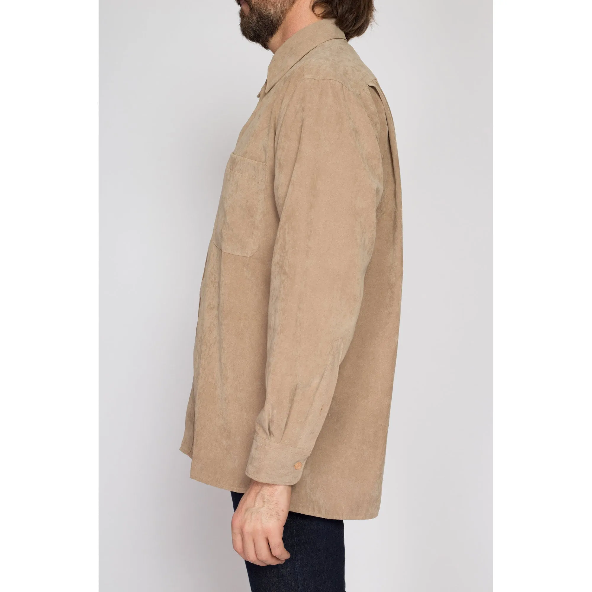 Medium 80s Tan Ultrasuede Shirt