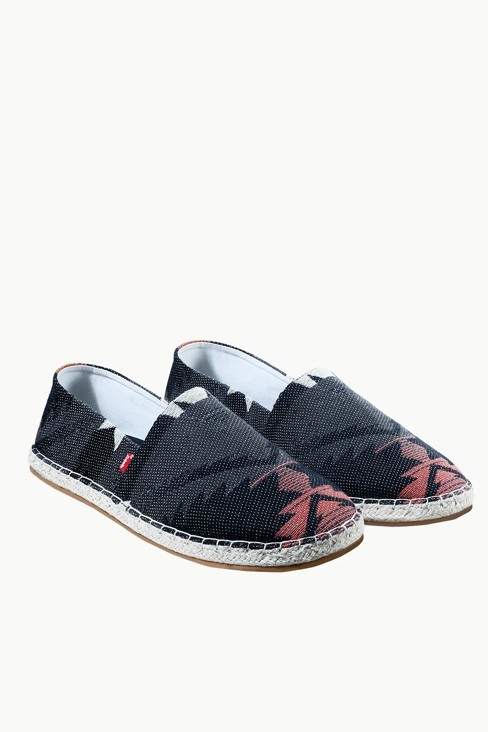 Mens Black Ditsy Jacquard Espadrilles