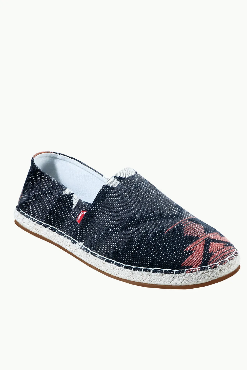 Mens Black Ditsy Jacquard Espadrilles