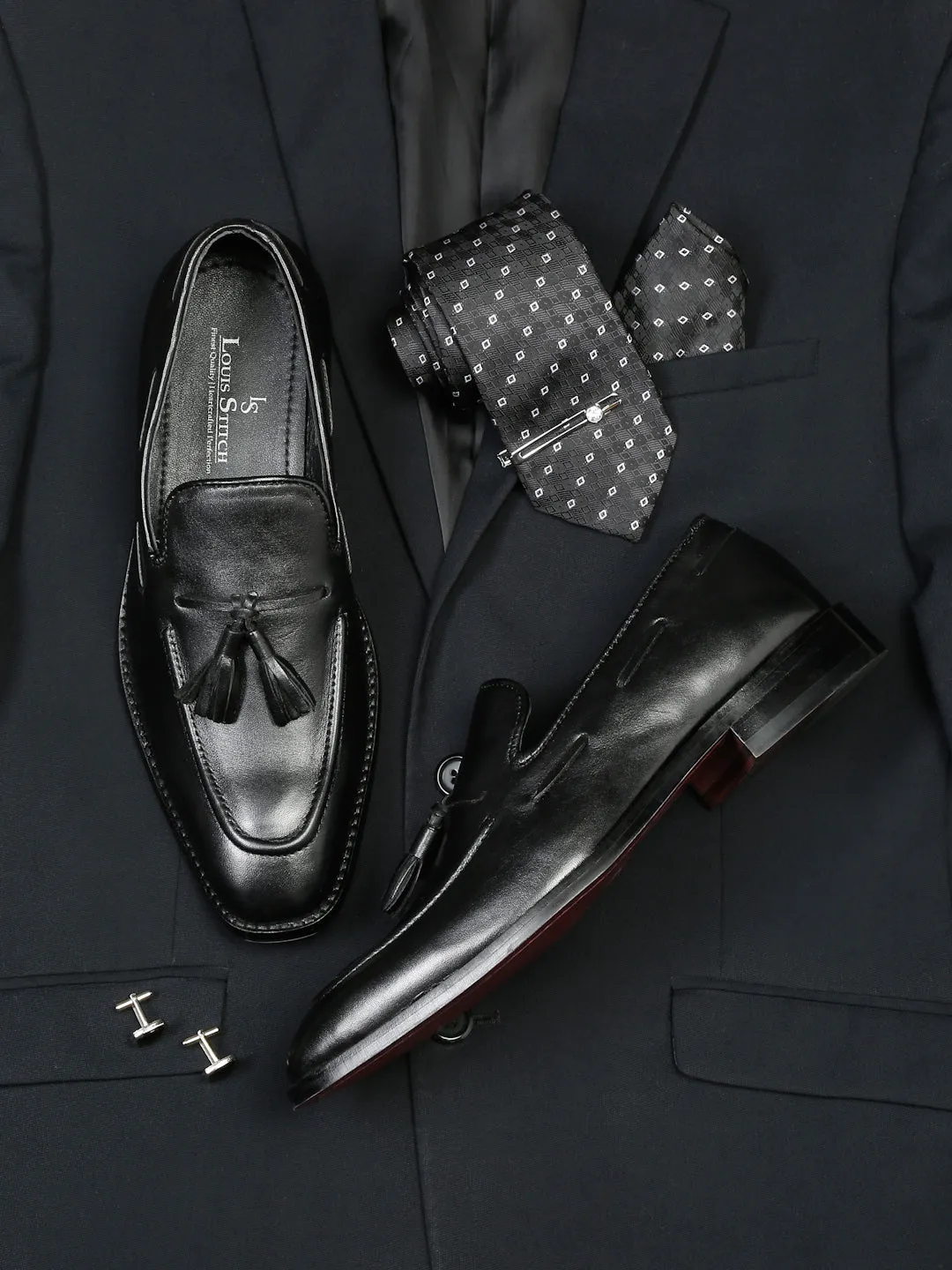 Men's Black Premium Italian Leather Moccasins