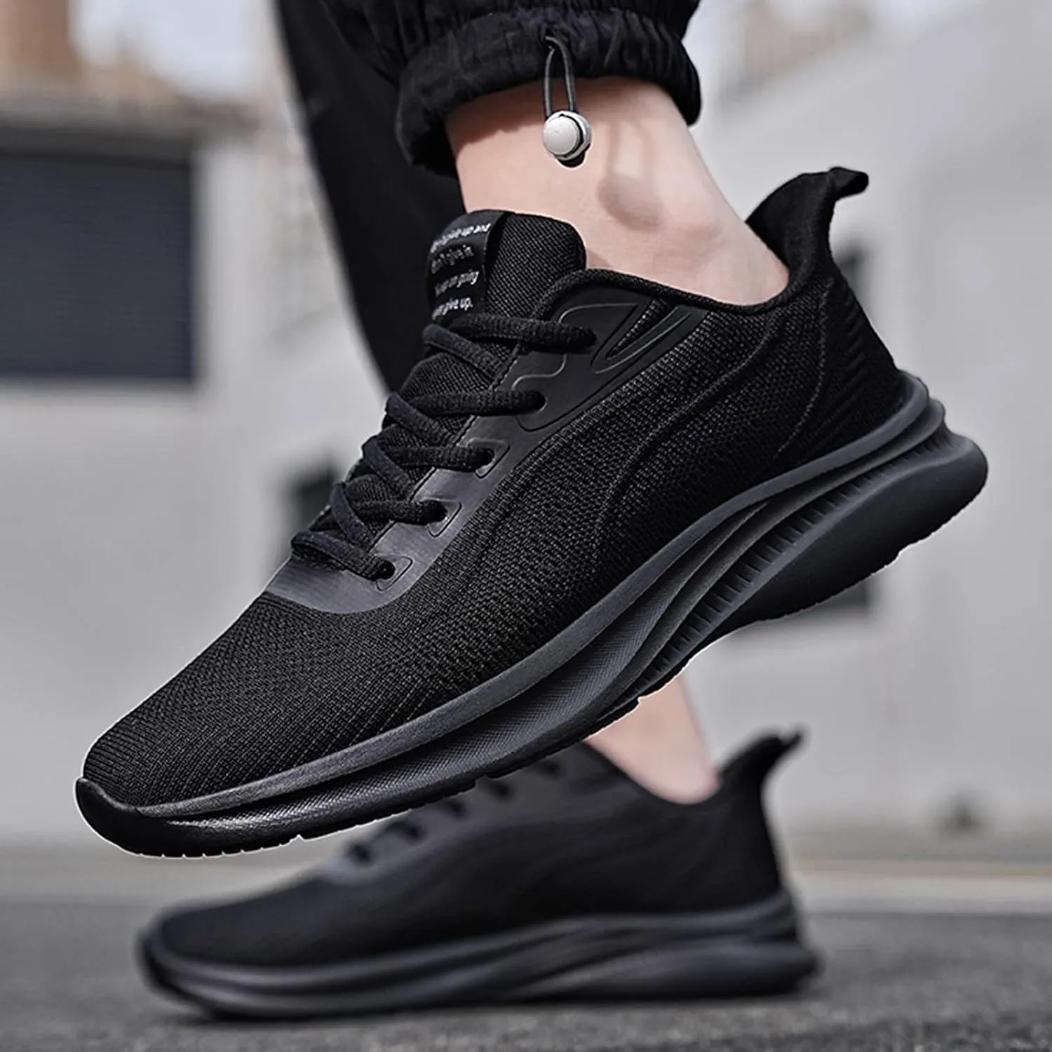 Men's Lightweight Non Slip Barefoot Shoes Outdoor Athletic Lace Up Hiking Shoe Men's Arch Support Insole Shoes