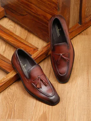 Men's Premium Italian Leather Tan Moccasins