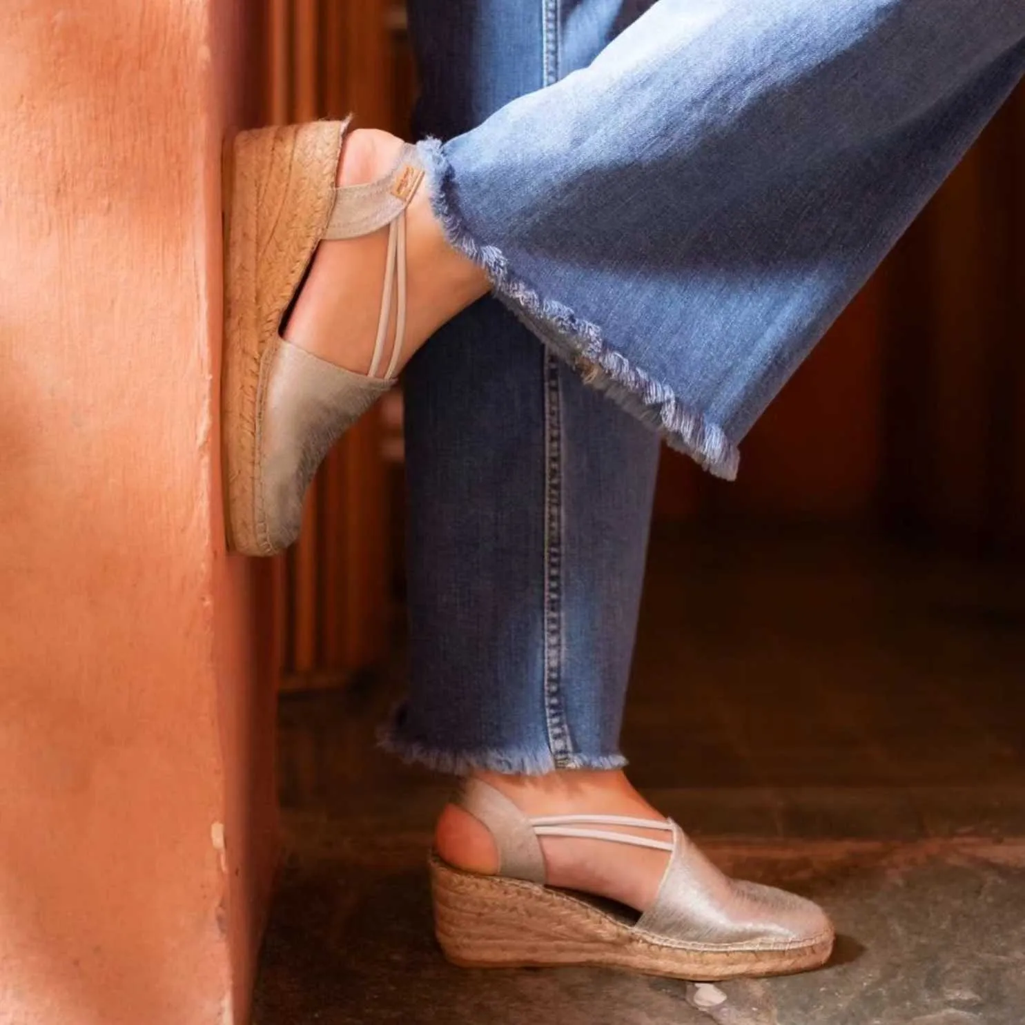 Metallic  Wedge Espadrille for Women - Turia