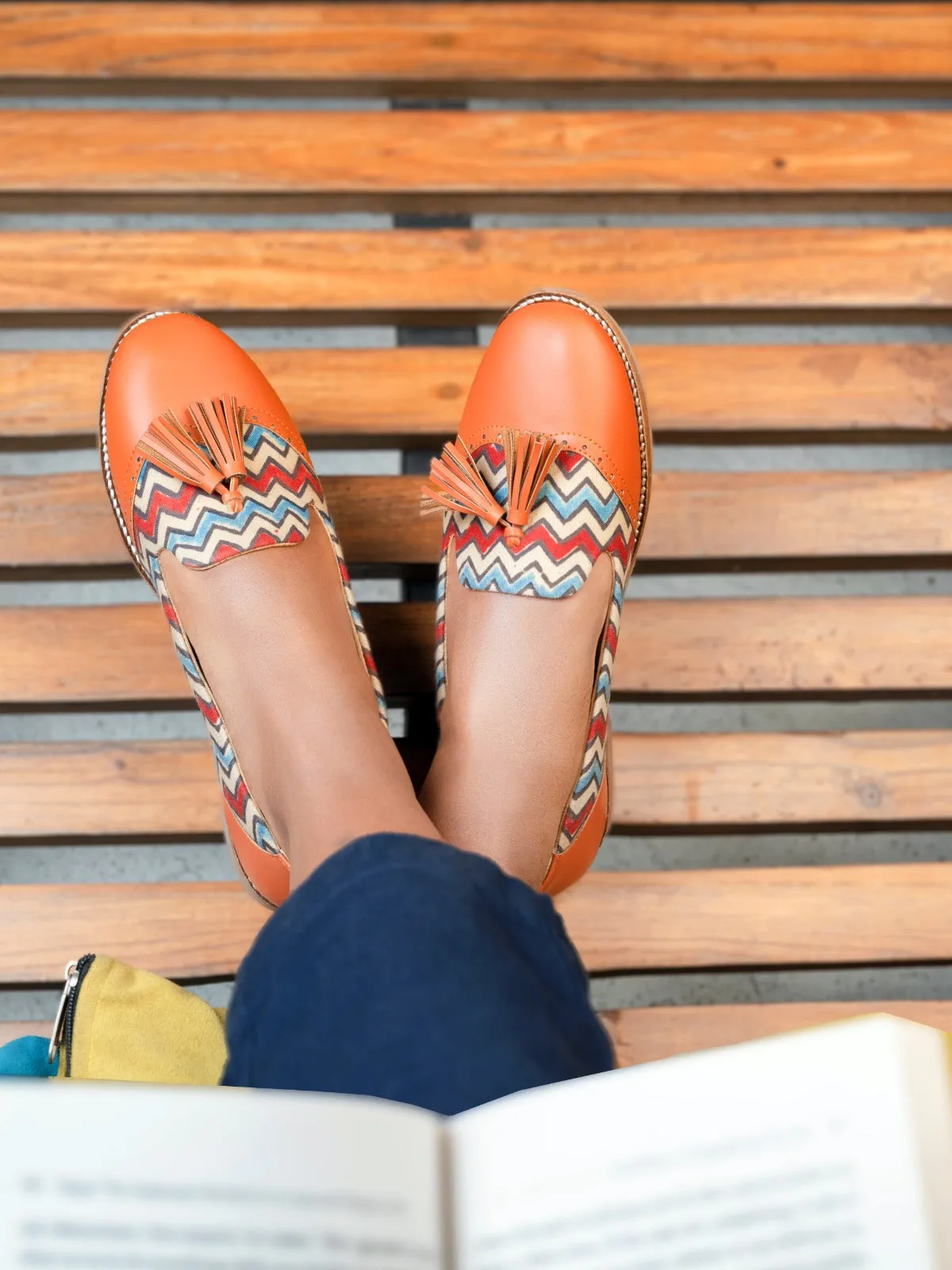 Moca-Azrak Zigzag Ikat