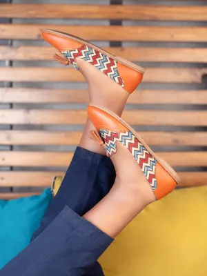 Moca-Azrak Zigzag Ikat