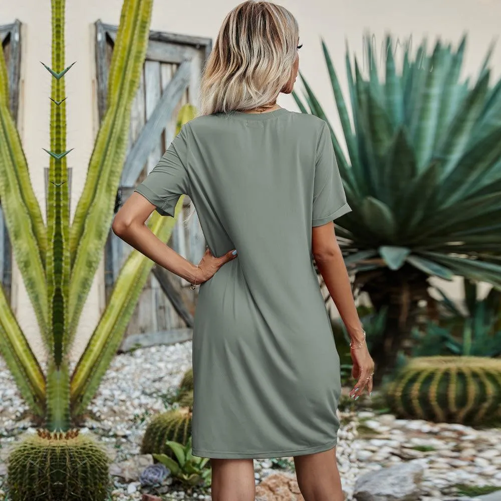 Out And About Twisted Tie Dye Tee Shirt Dress