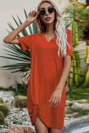 Out And About Twisted Tie Dye Tee Shirt Dress