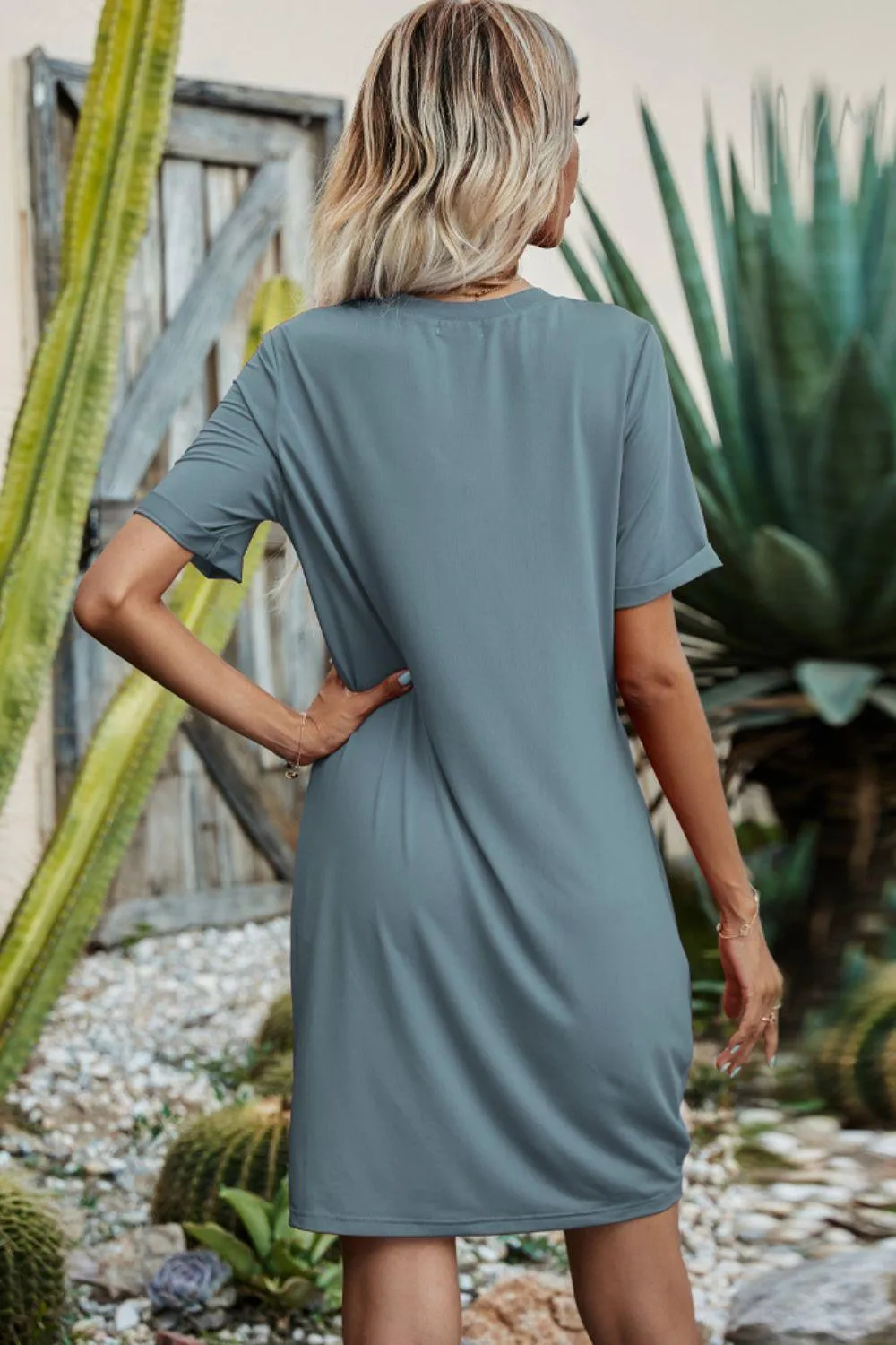 Out And About Twisted Tie Dye Tee Shirt Dress
