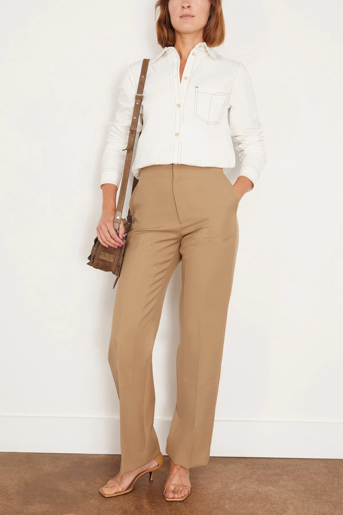 Petite Tumbled Cotton Shirt in White