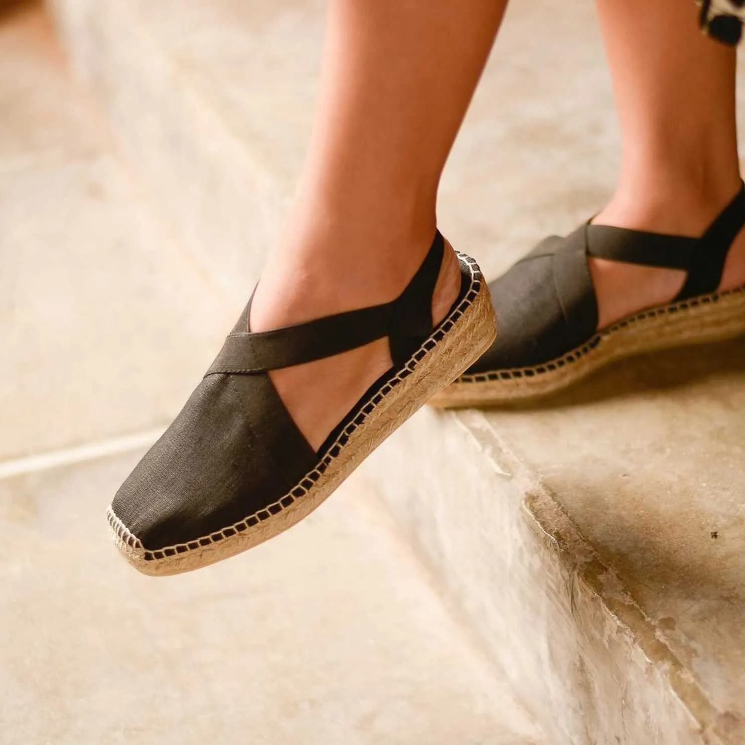 Plain Linen Wedge Espadrille for Women - Verona