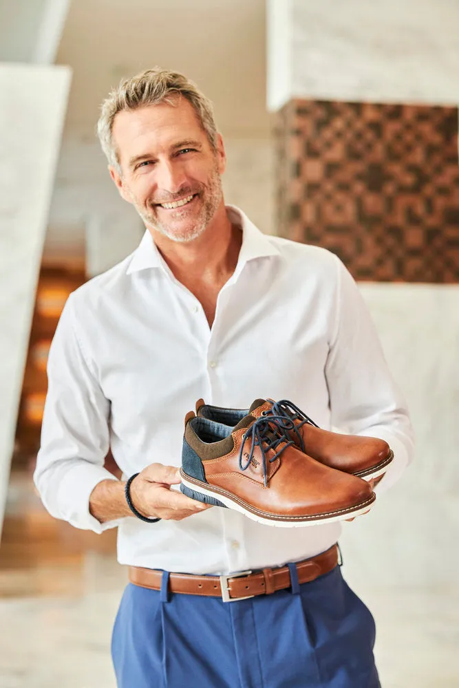 Rieker Mens Laced Leather Brogue Tan 14405-24
